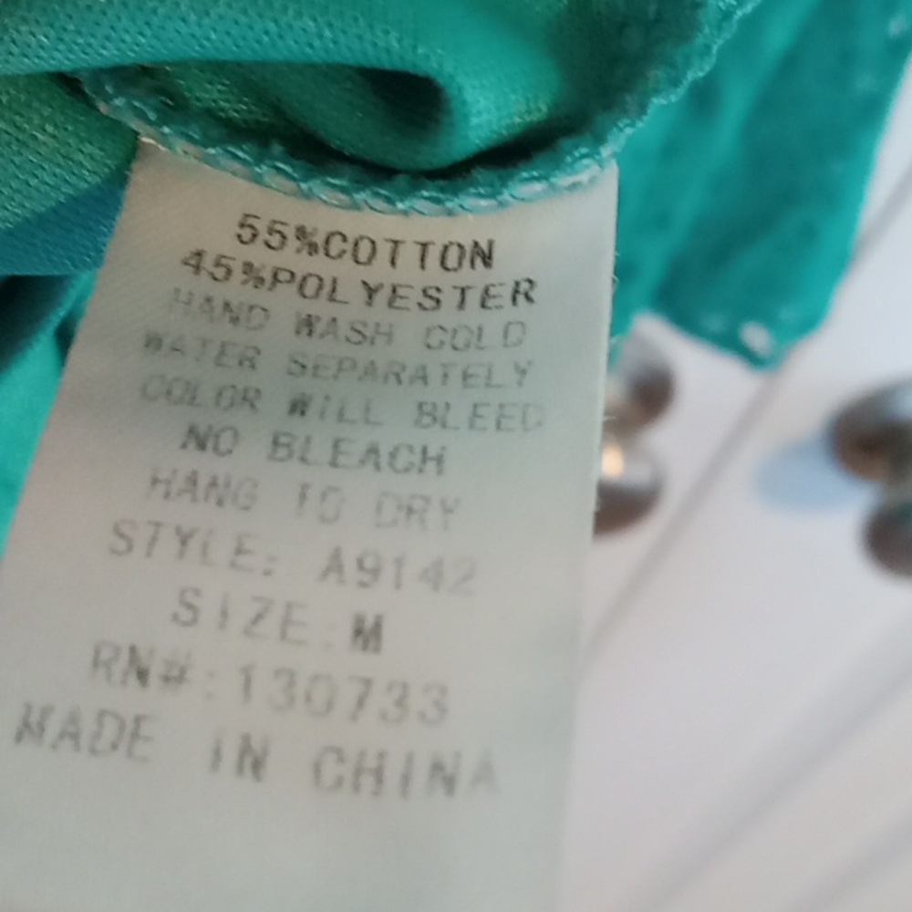 Umgee Turquoise Lace Mini Dress - Picture 6 of 6